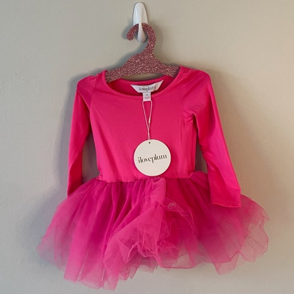 NWT iloveplum BFF long sleeve tutu dress - Adele pink size 1Y